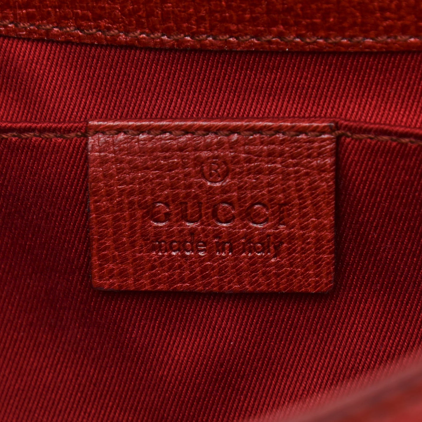 Textured Calfskin Horsebit Chain Clutch Red