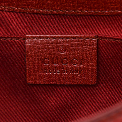 Gucci Textured Calfskin Horsebit Chain Clutch Red 5 of 12