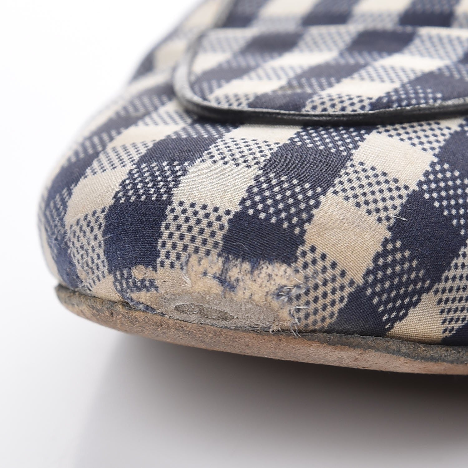 Gucci Cotton Gingham Womens Princetown Slippers 38.5 White Navy 12 of 14