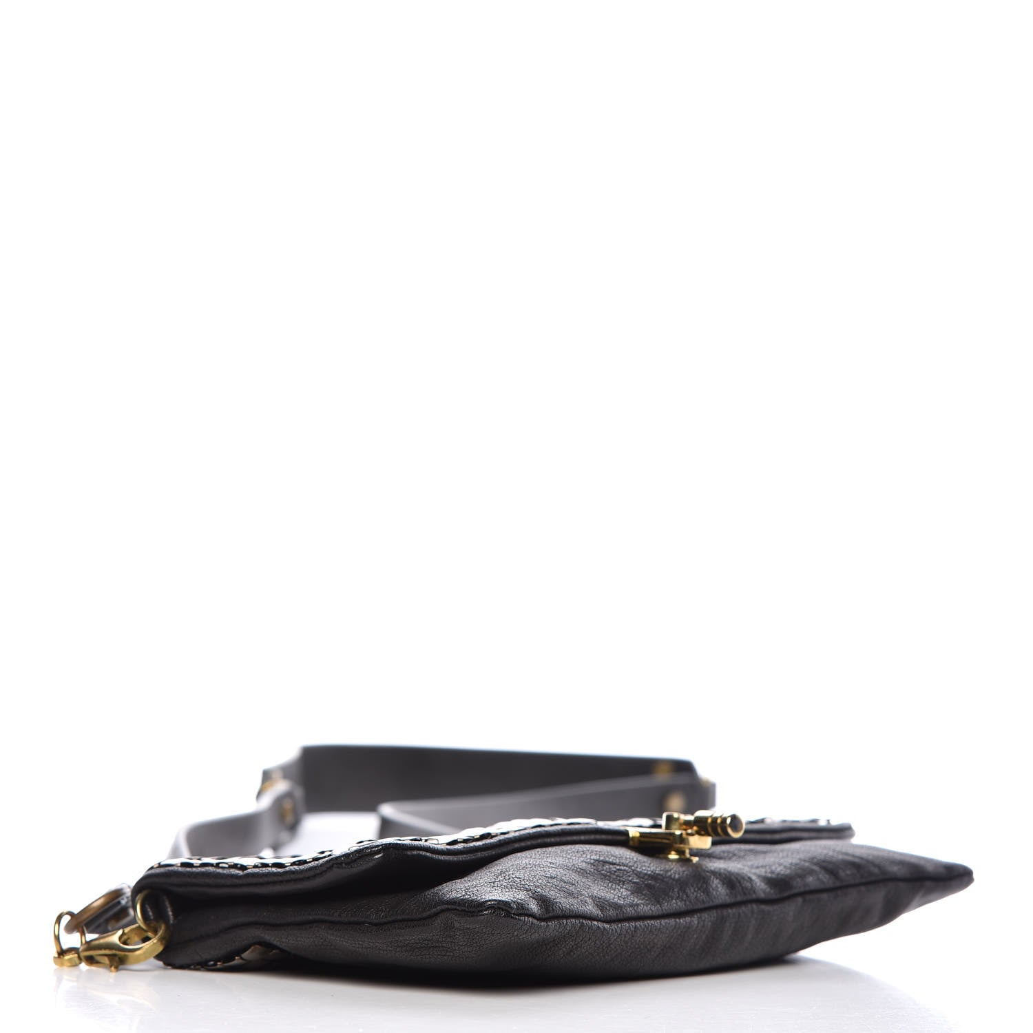 Lanvin Calfskin Studded Shoulder Bag Black 4 of 8