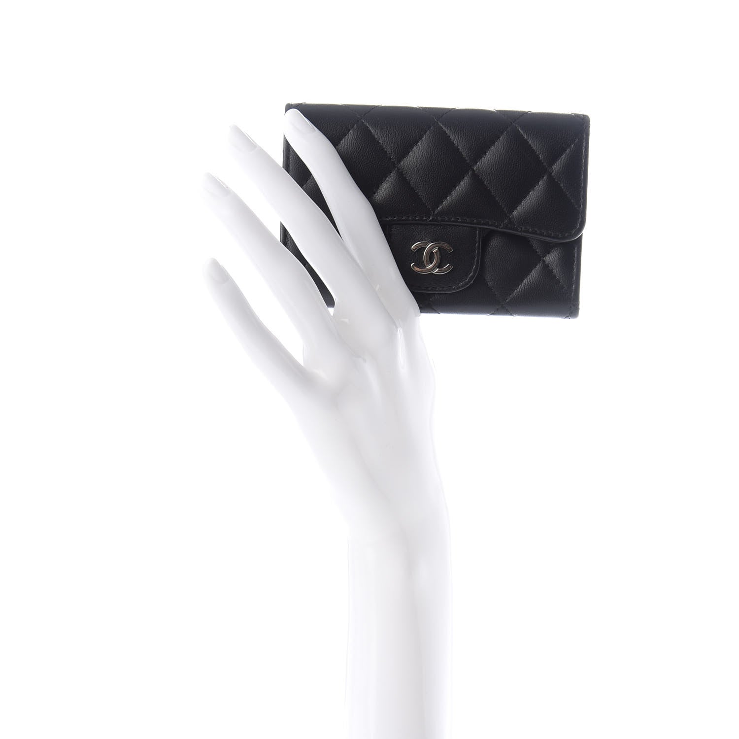 Chanel Lambskin Quilted Flap Card Holder Black 2 of 9