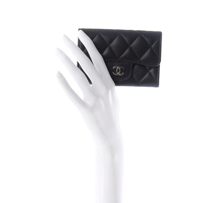 Chanel Lambskin Quilted Flap Card Holder Black 2 of 9