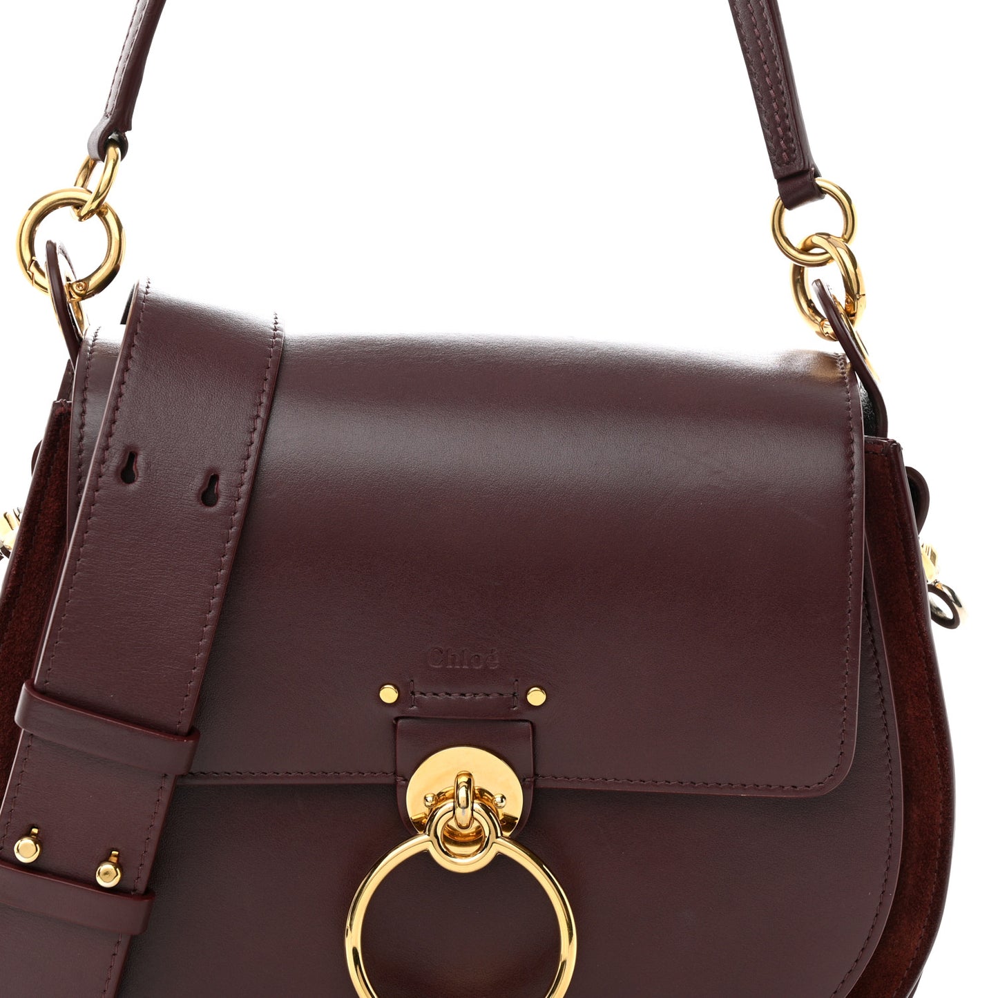 Calfskin Small Tess Bag Burnt Brown