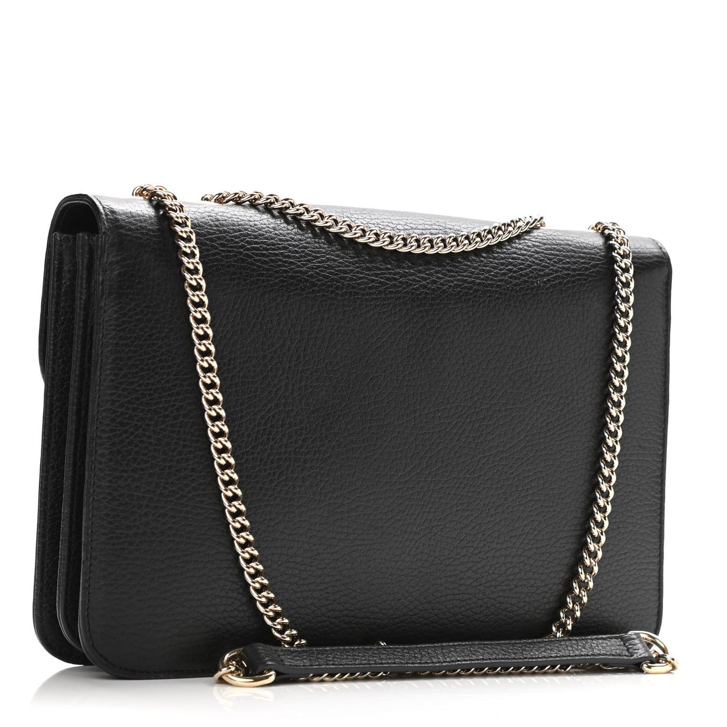 Dollar Calfskin Interlocking G Shoulder Bag Black