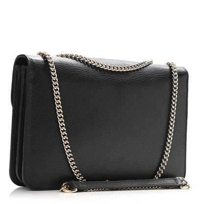 Gucci Dollar Calfskin Interlocking G Shoulder Bag Black 3 of 10