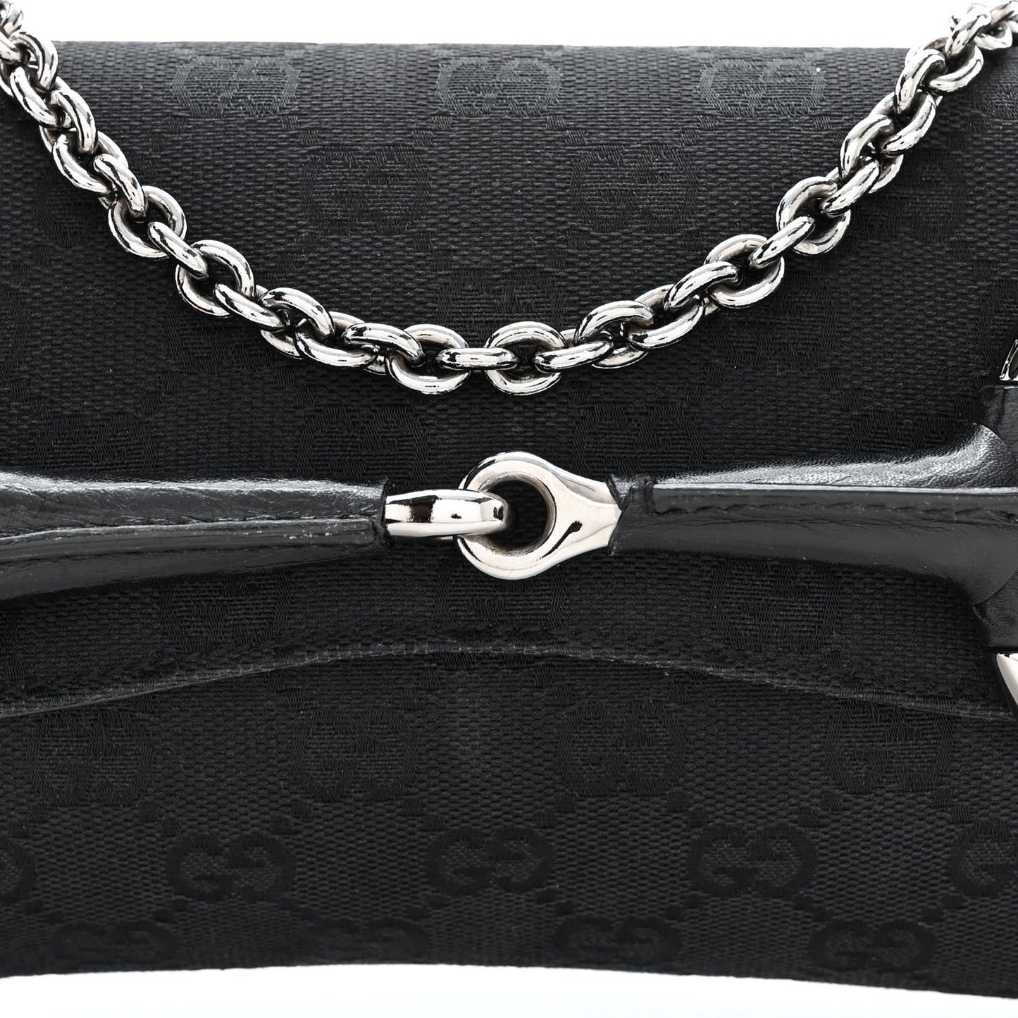 Monogram Horsebit Chain Clutch Black