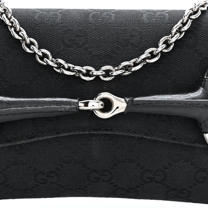 Gucci Monogram Horsebit Chain Clutch Black 8 of 12