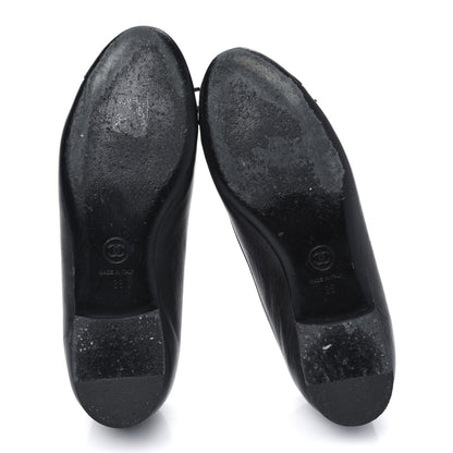 Chanel Lambskin Cap Toe CC Ballerina Flats 36 Black 5 of 10