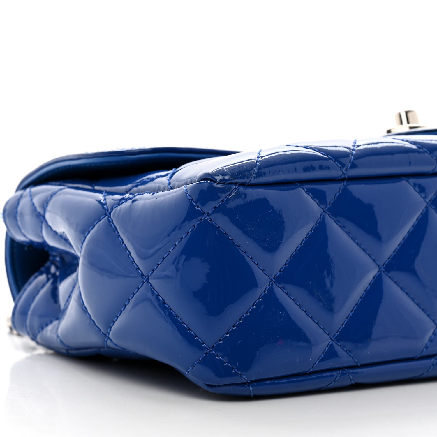 Chanel Patent Quilted Small Coco Shine Flap Blue 9 of 11