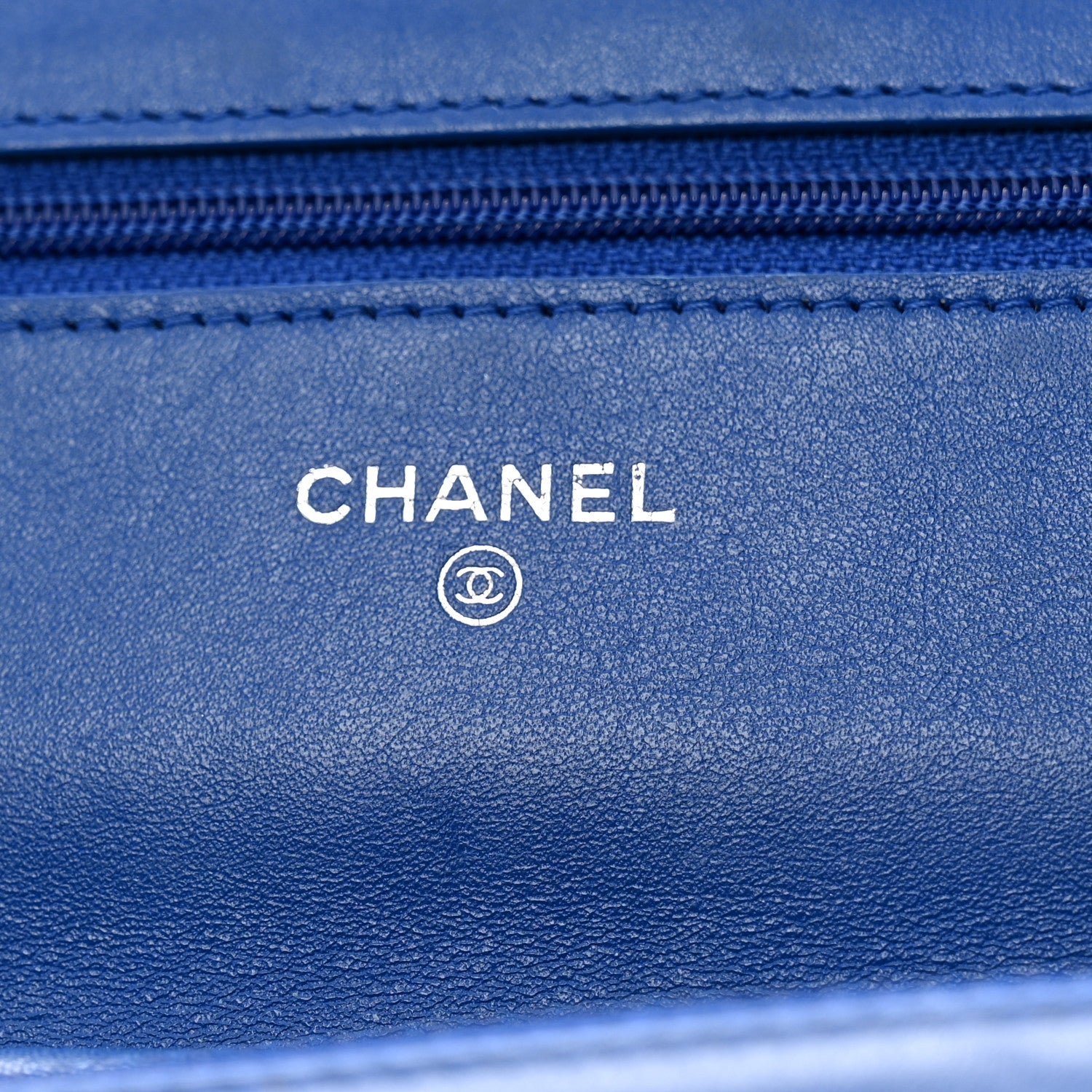 Chanel Patent Quilted Wallet On Chain WOC Dark Blue 6 of 15