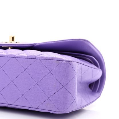 Chanel Caviar Quilted Small Double Flap Purple 10 of 11