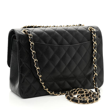 Chanel Caviar Quilted Jumbo Double Flap Black 3 of 10