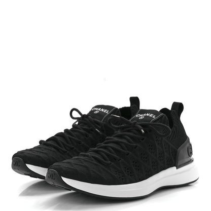 Chanel Fabric Logo Sneakers 39 Black 3 of 10