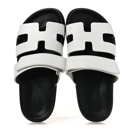 Hermes Calfskin Womens Chypre Sandals 36.5 White 2 of 13