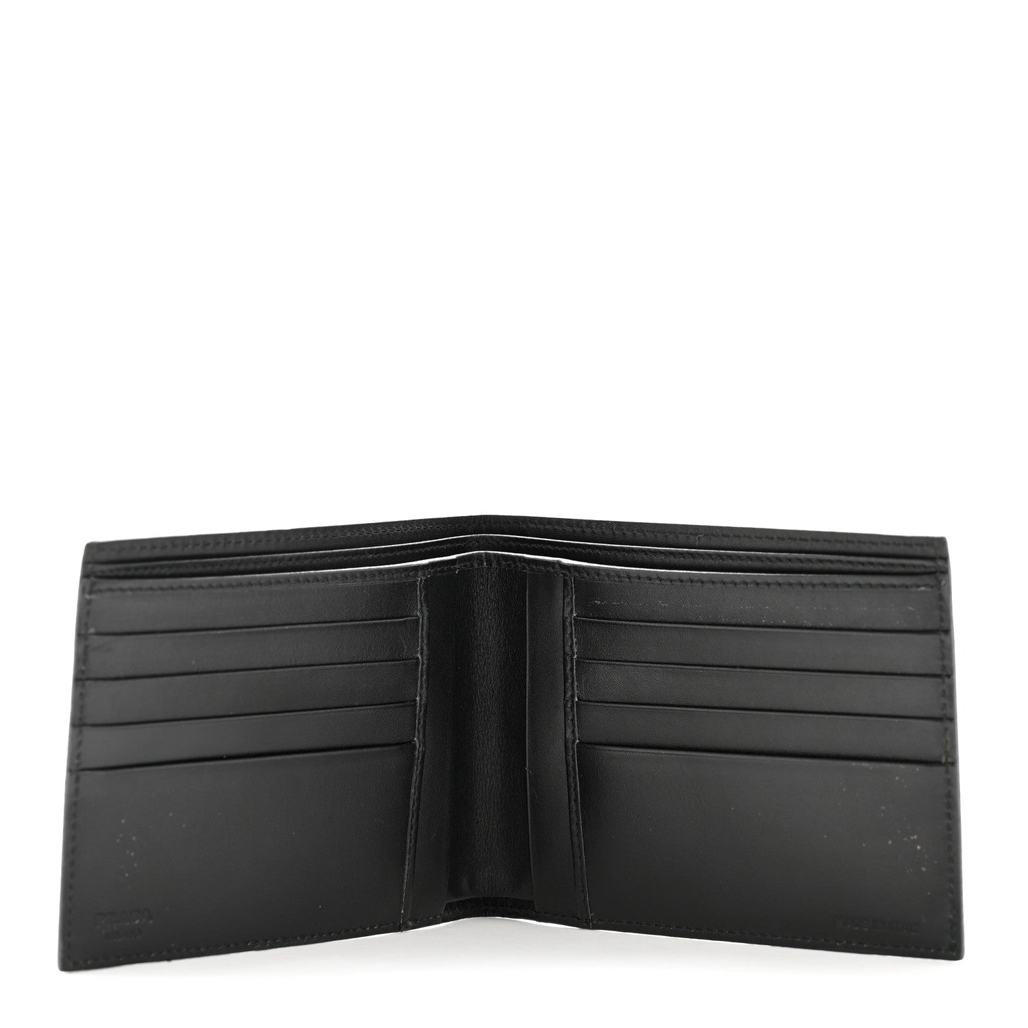 Prada Soft Calf Bi-Fold Wallet Black 5 of 10