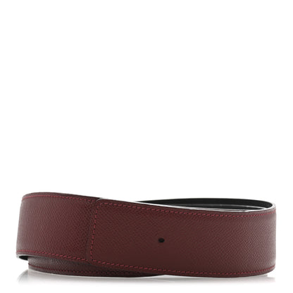 Hermes Epsom Box 42mm Belt Strap 95 38 Black Rouge Grenat 1 of 6