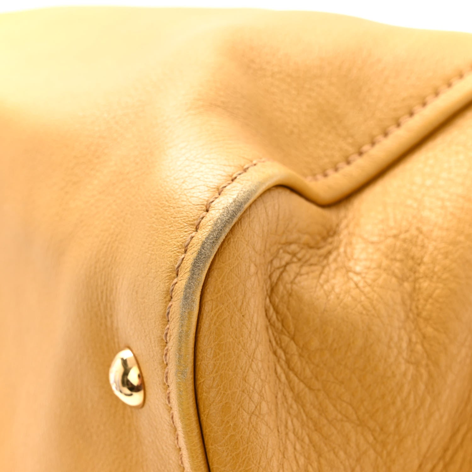 Fendi Vitello Dolce Marmol Large Chameleon Tote Yellow 10 of 11