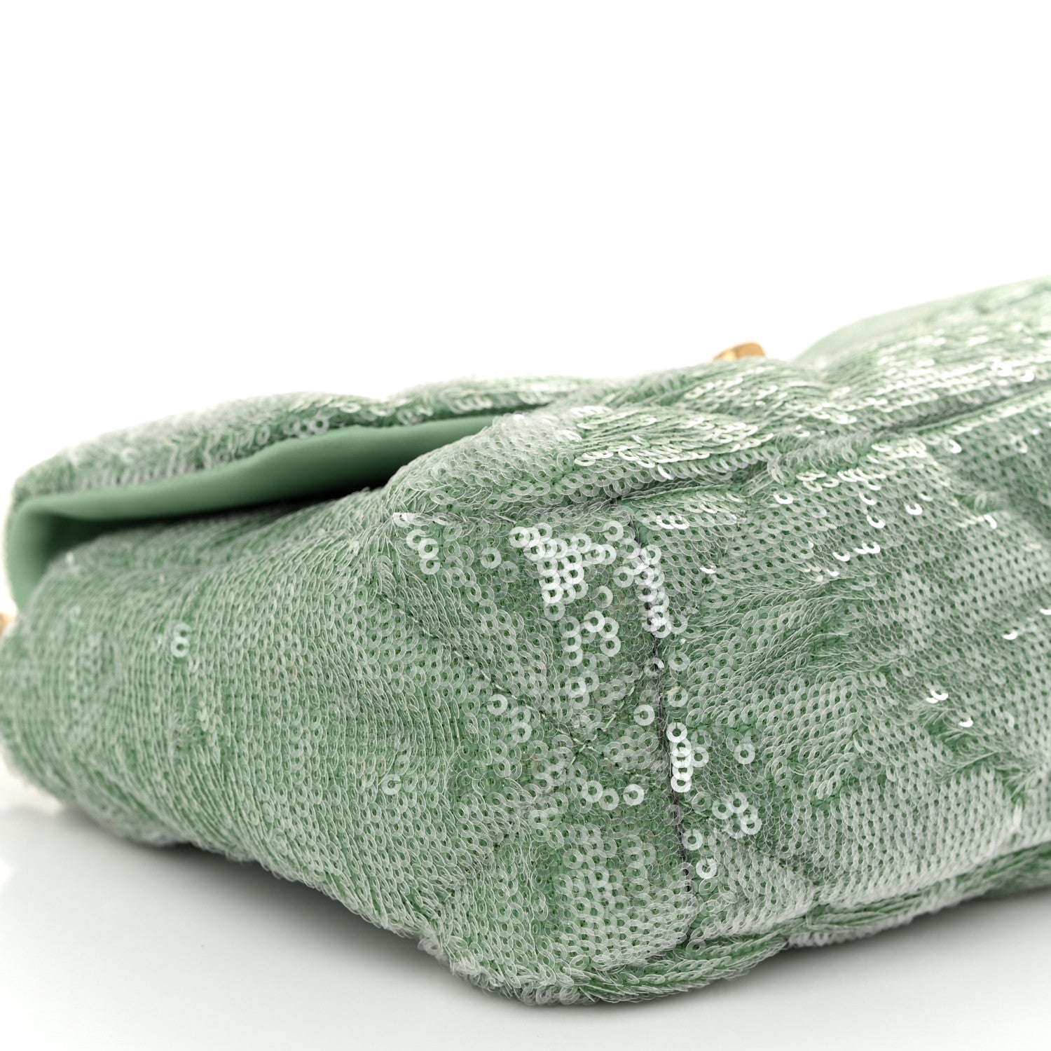 Chanel Sequin Quilted Medium Chanel 19 Flap Light Green 9 of 11