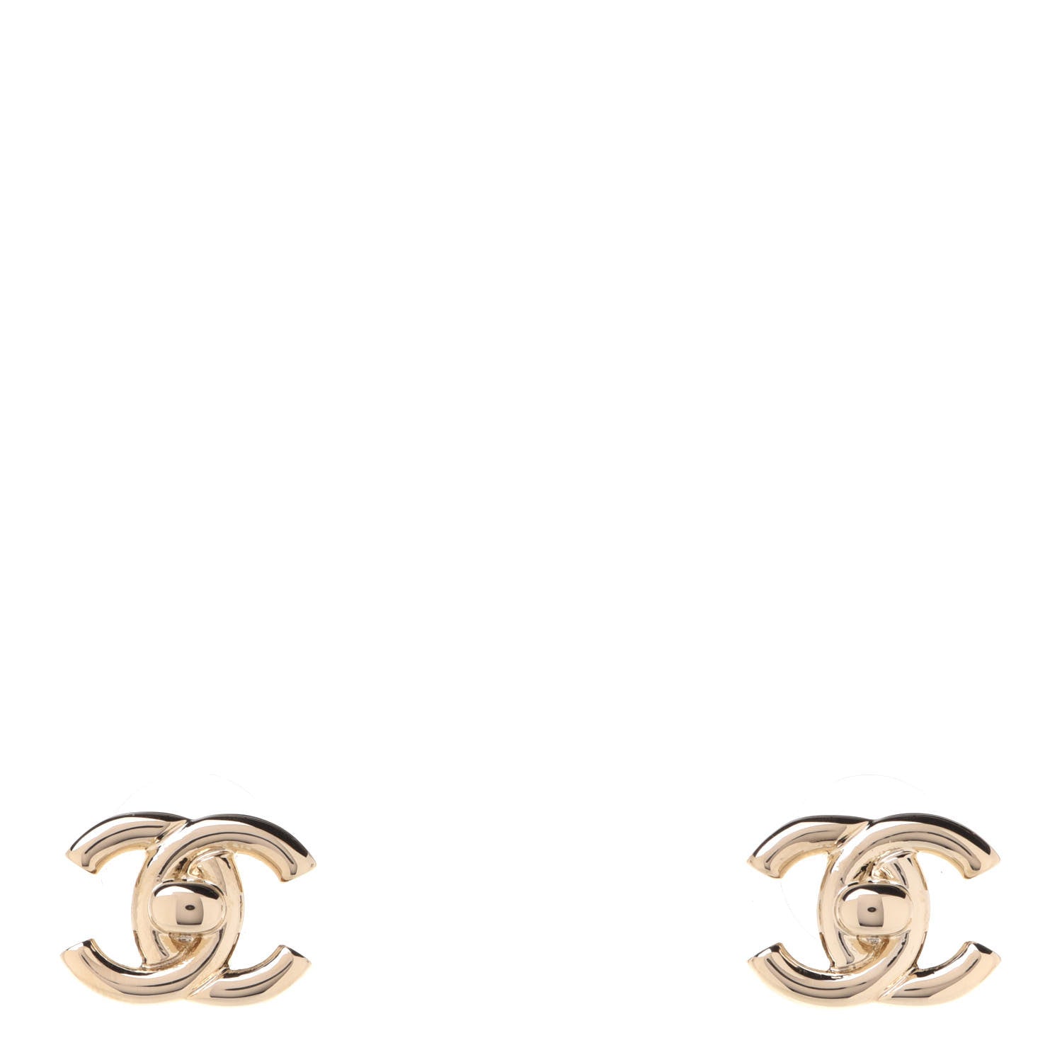 Chanel Metal CC Turnlock Earrings Gold 1 of 5