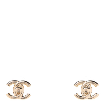 Chanel Metal CC Turnlock Earrings Gold 1 of 5
