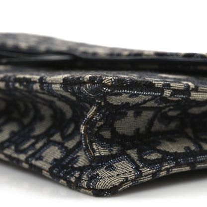 Christian Dior Oblique Saddle Chain Pouch Blue 9 of 11