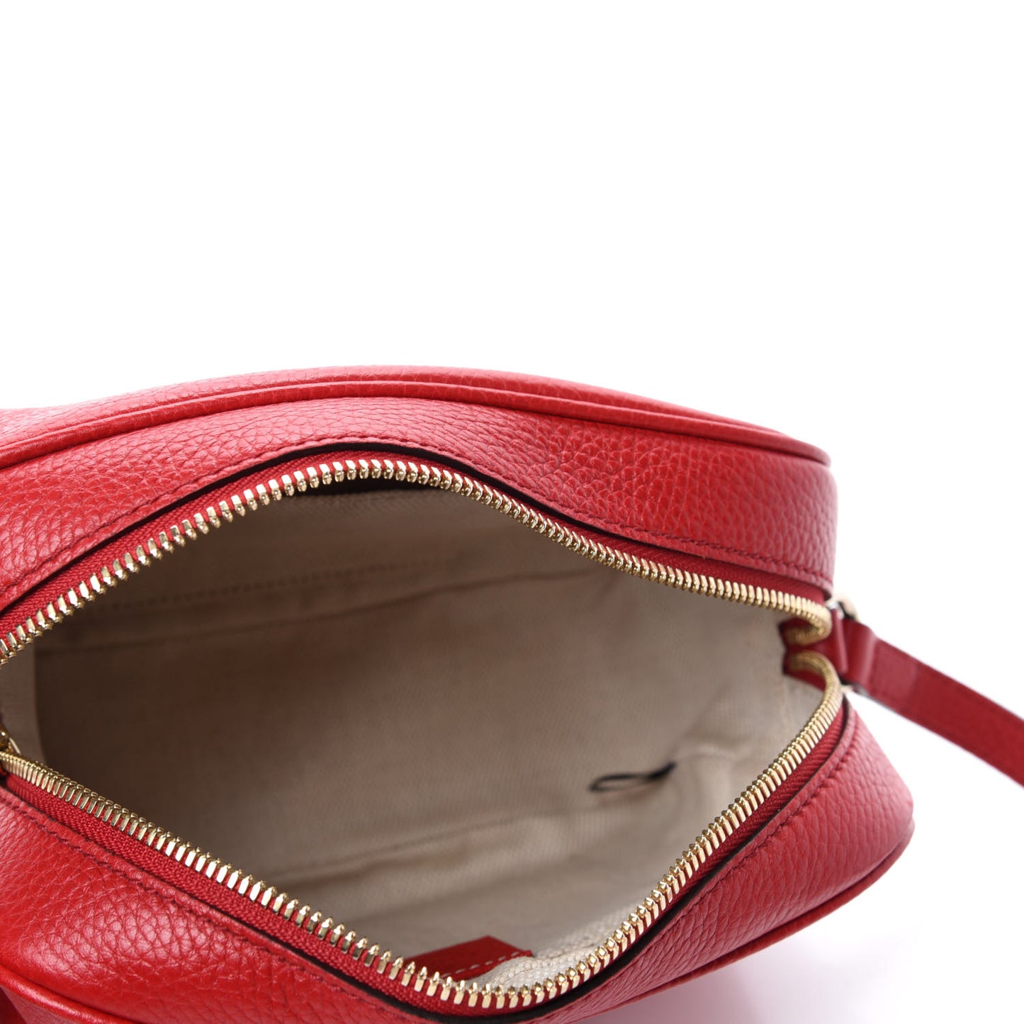 Pebbled Calfskin Small Soho Disco Bag Vibrant Red
