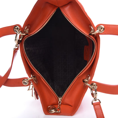Christian Dior Lambskin Cannage Large Lady Dior Orange 5 of 10