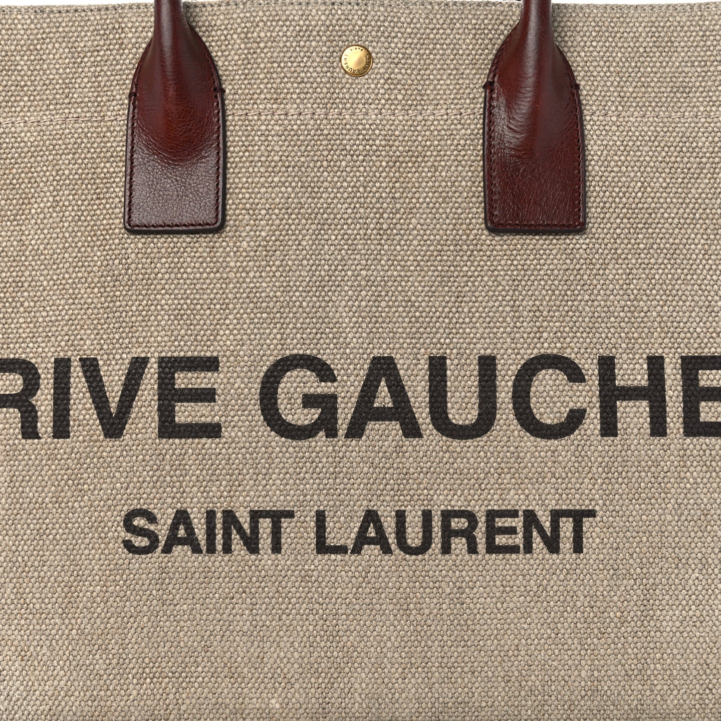 Linen Calfskin Rive Gauche Tote Natural
