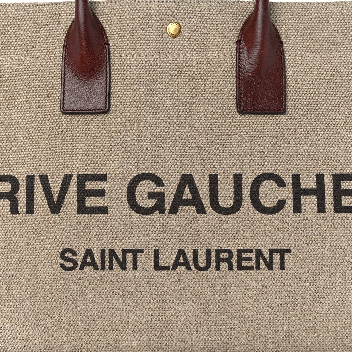Saint Laurent Linen Calfskin Rive Gauche Tote Natural 8 of 14