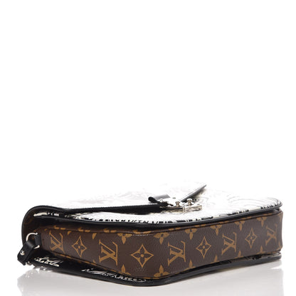 Louis Vuitton Epi Monogram Floral Pochette Metis Black White 4 of 6