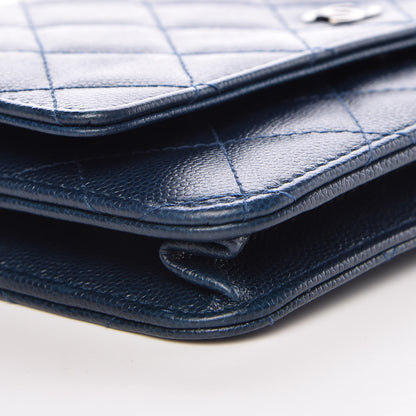 Chanel Caviar Quilted Wallet On Chain WOC Blue 10 of 11