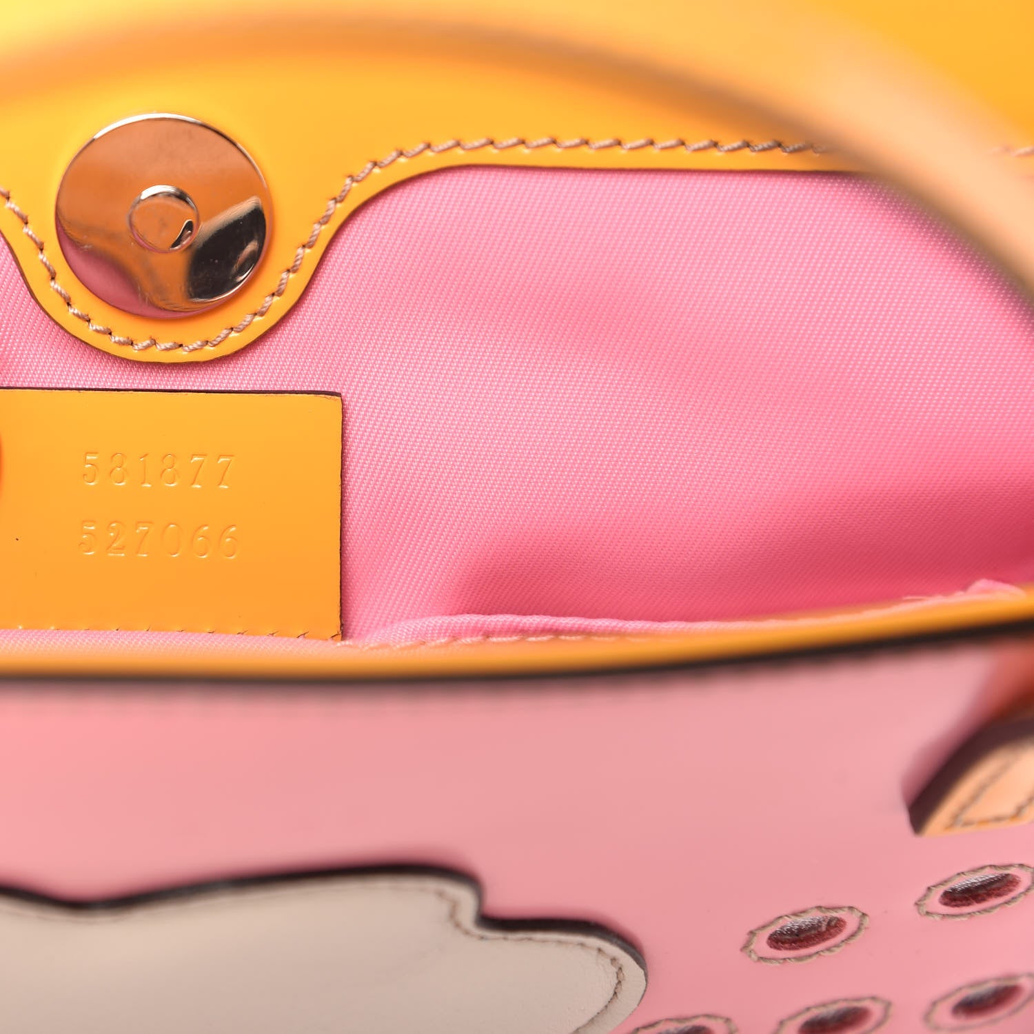 Gucci Calfskin Childrens Rainbow Tote Lotus Pink Crop Multicolor 9 of 9