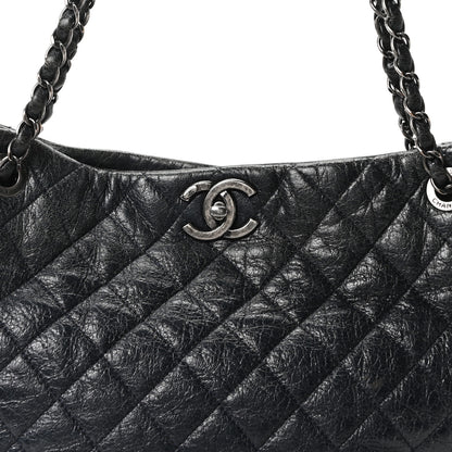 Chanel Glazed Calfskin Quilted Tote Navy 9 of 11