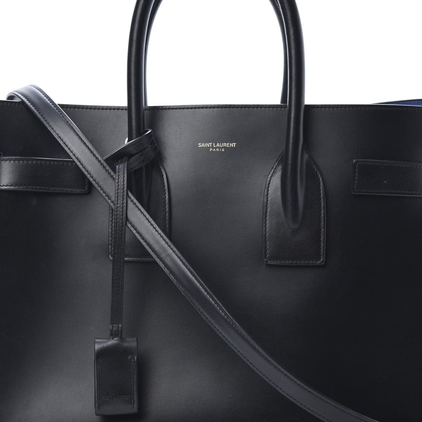 Calfskin Small Sac De Jour Black Royal Blue