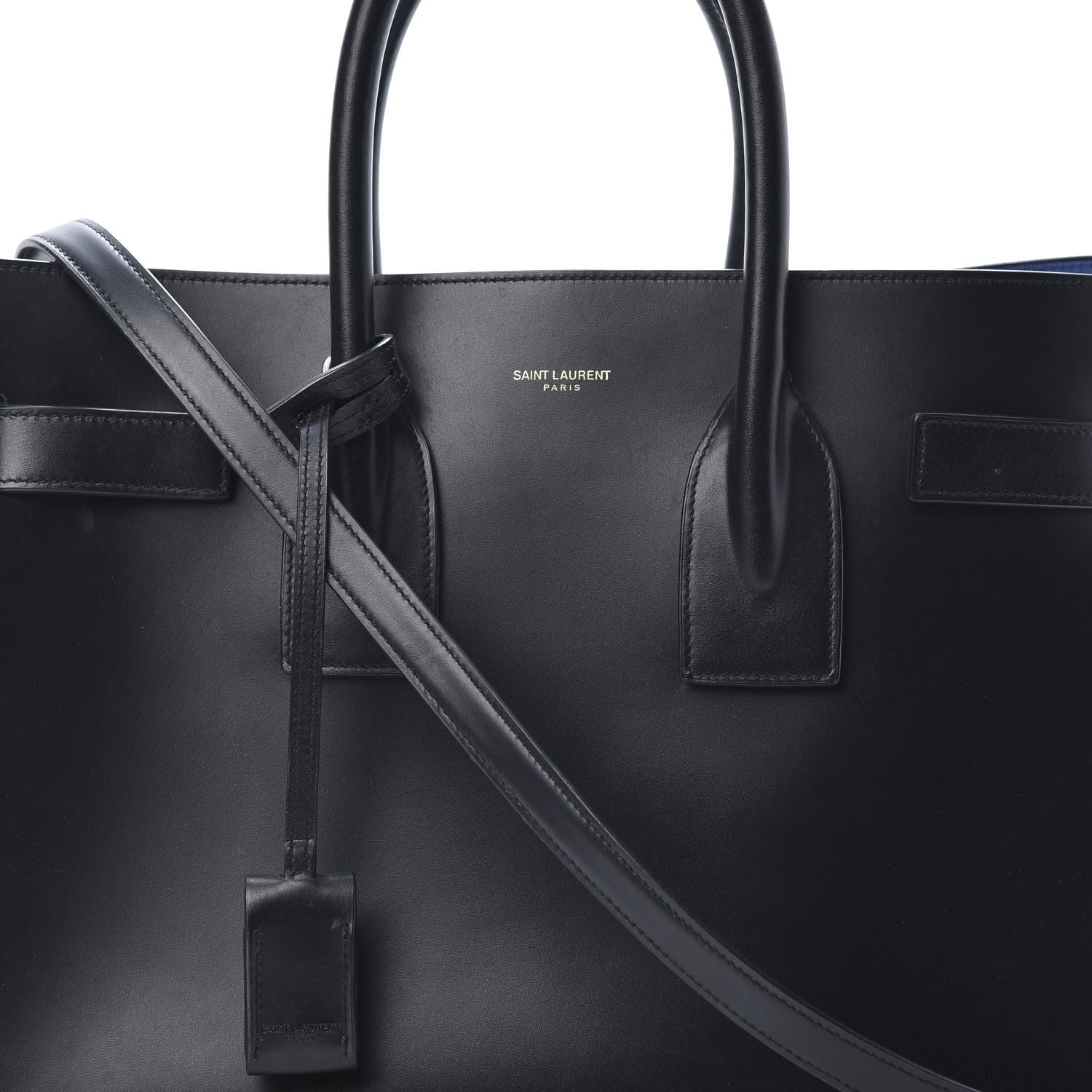 Saint Laurent Calfskin Small Sac De Jour Black Royal Blue 7 of 20