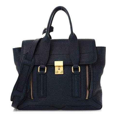 Textured Calfskin Medium Pashli Satchel Ink