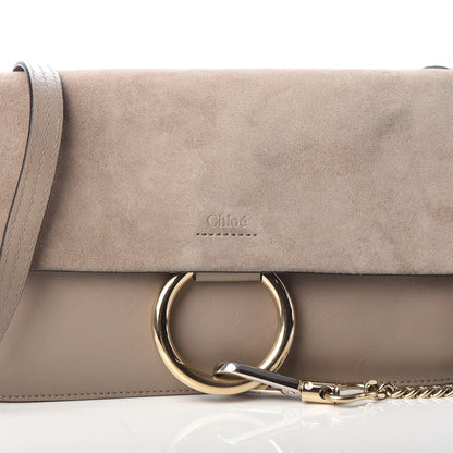 Chloe Suede Calfskin Small Faye Shoulder Bag Motty Grey 7 of 11