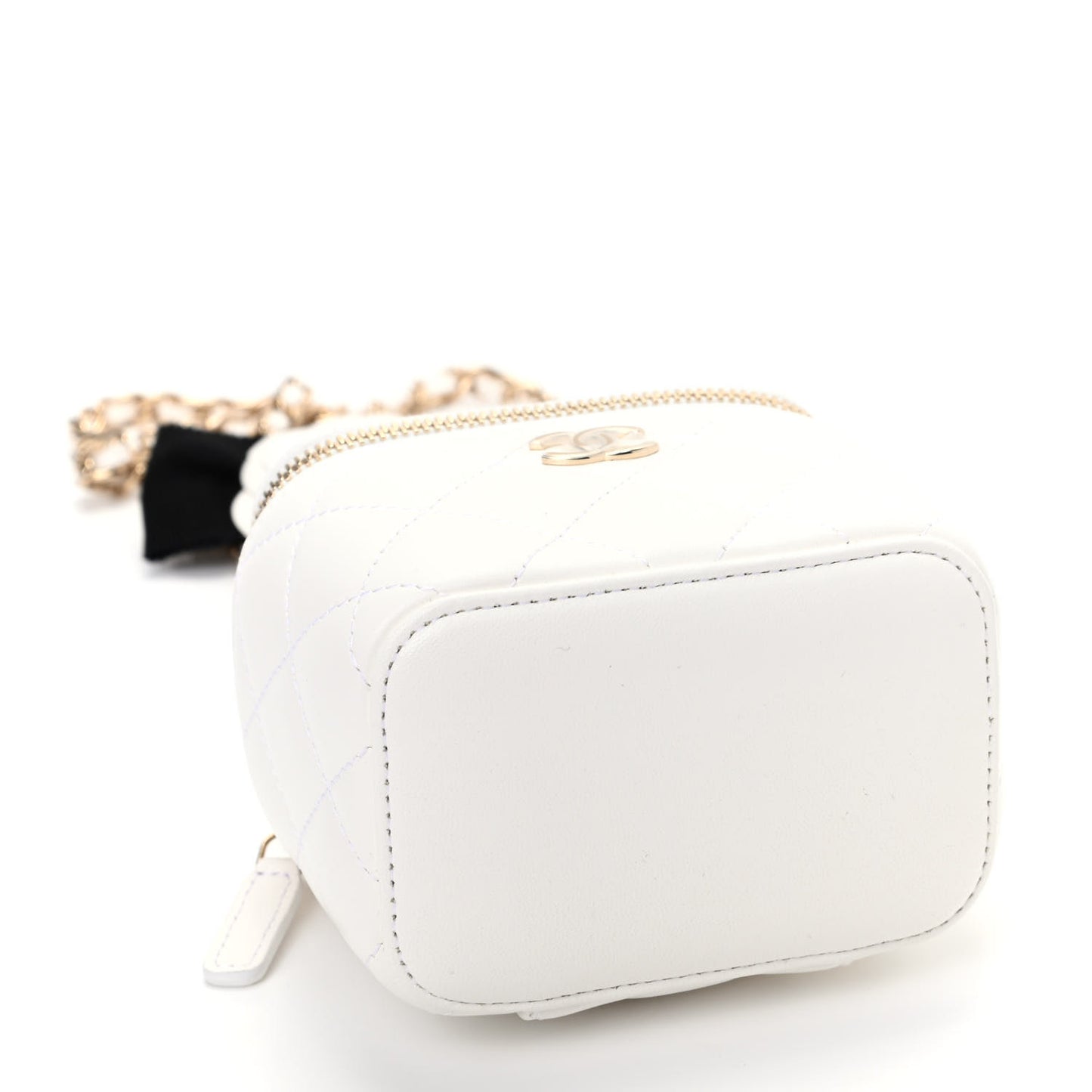 Lambskin Quilted My Chanel Lady Vanity Case With Chain White