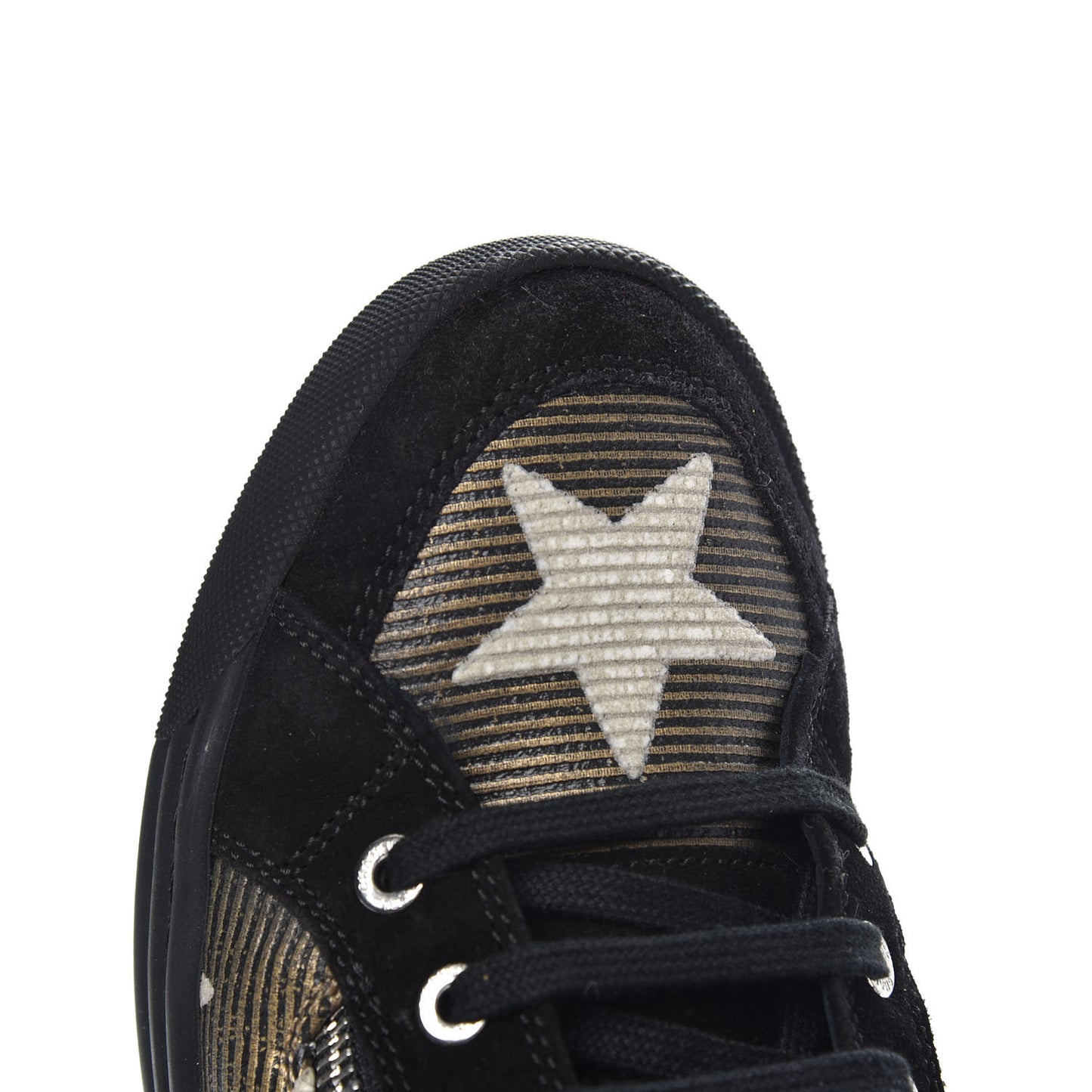 Canvas Suede CC Star Zipped High Top Sneakers 36.5 Black