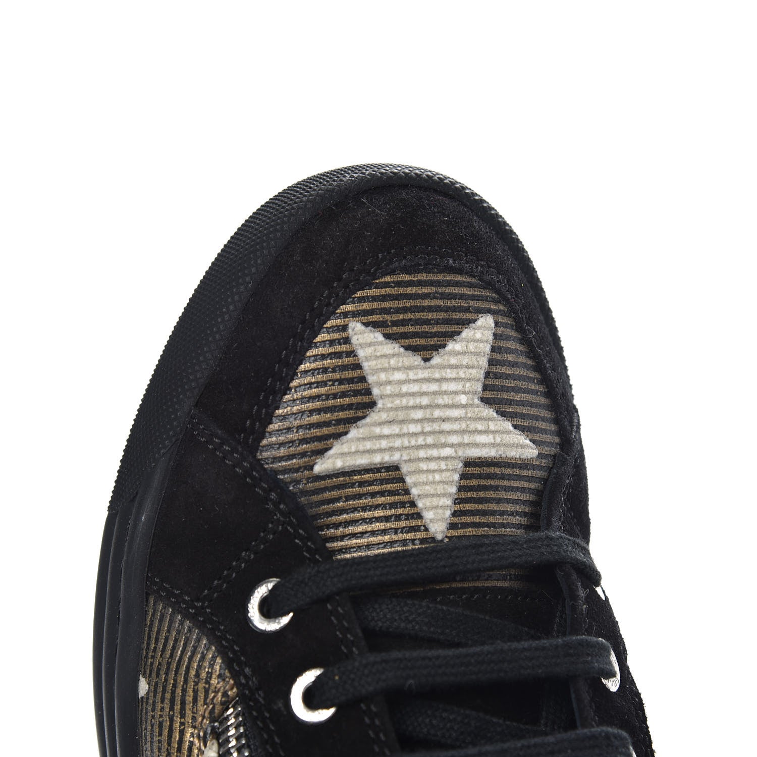 Chanel Canvas Suede CC Star Zipped High Top Sneakers 36.5 Black 10 of 10