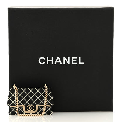 Chanel Resin Flap Bag Brooch Gold Black White 4 of 4