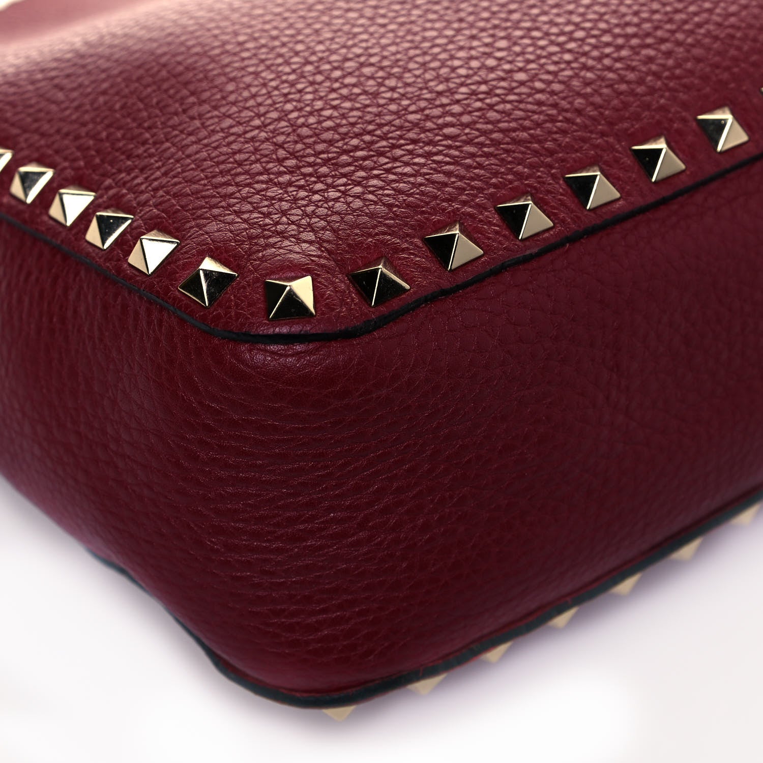Valentino Garavani Pebbled Calfskin Small Rockstud Flip-Lock Messenger Bag Rubino 11 of 12