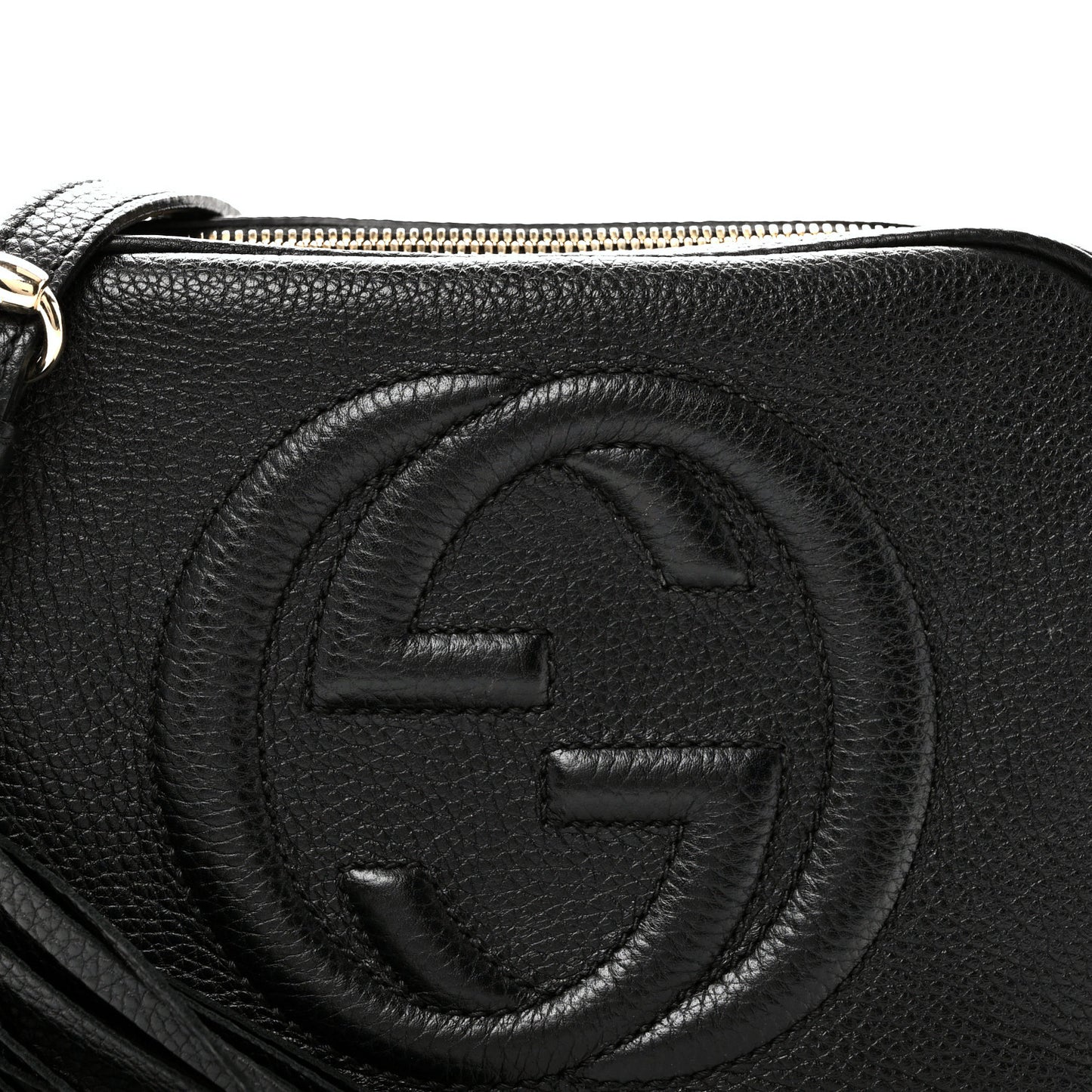 Pebbled Calfskin Small Soho Disco Bag Black