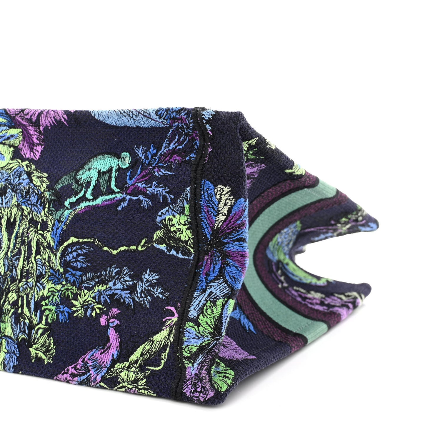 Canvas Embroidered Medium Toile de Jouy Voyage Book Tote Blue Multicolor