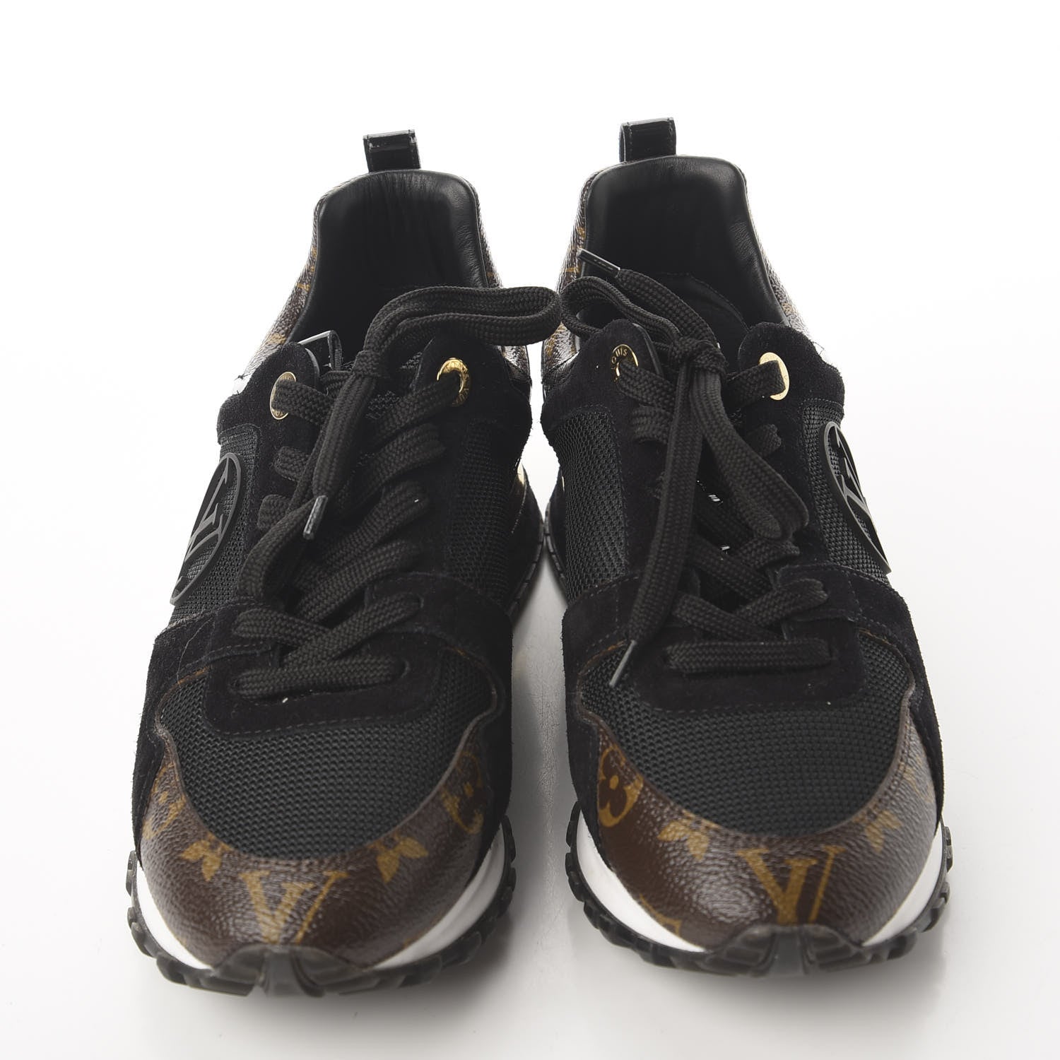 Louis Vuitton Suede Monogram Run Away Sneakers 37 Black 5 of 8