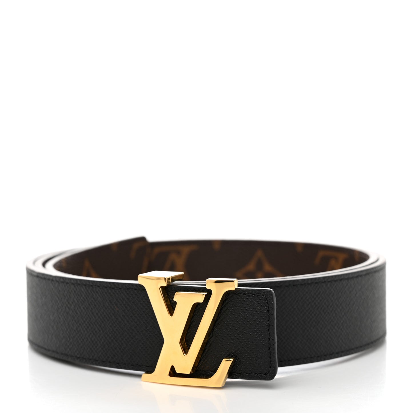 Calfskin Monogram 30mm LV Initiales Reversible Belt 90 36 Black