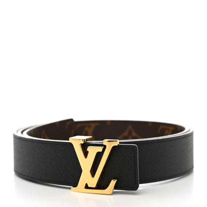 Louis Vuitton Calfskin Monogram 30mm LV Initiales Reversible Belt 90 36 Black 3 of 8