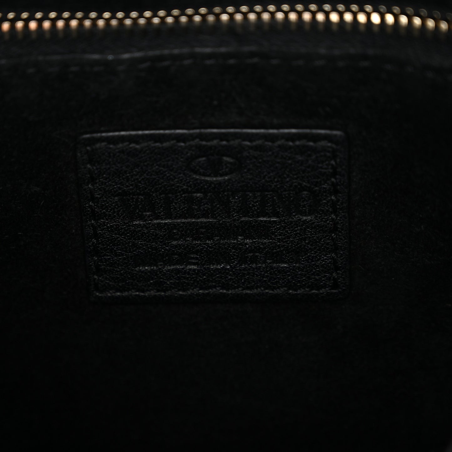 Grained Calfskin Rockstud Bucket Bag Black