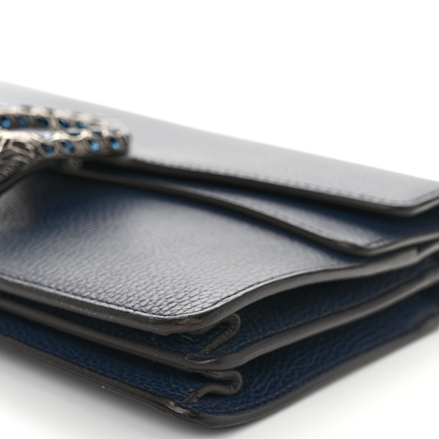 Pebbled Calfskin Small Dionysus Shoulder Bag Blue Agata