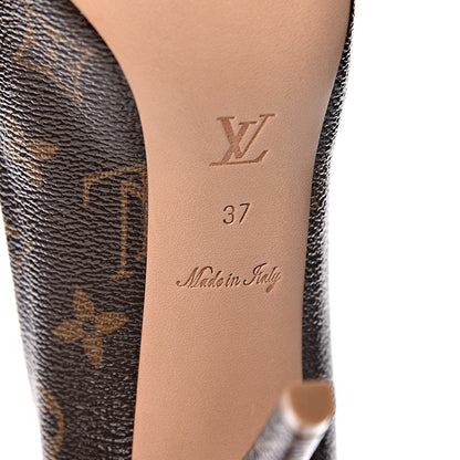 Louis Vuitton Patent Monogram Rosemary Peep Toe Pumps 37 7 of 8